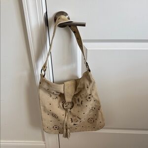 Express Tan Suede Shoulder Bag